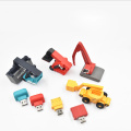 PVC Rubber Car Shape Custom USB Flash Drive 3D Shape PVC  USB Flash Drive Silicon Rubber Excavator Shape USB Pendrive